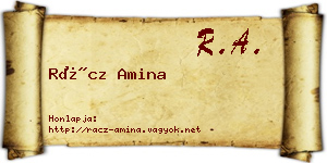 Rácz Amina névjegykártya