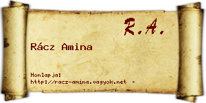 Rácz Amina névjegykártya