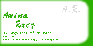 amina racz business card